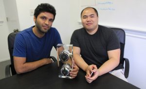 From left: UW EE alumnus, Ehsan Saeedi (Ph.D. '10), is the CEO and co-founder of Gate Lock. UW EE alumnus Harvey Ho (M.S. '07) is a co-founder of Gate Lock. 