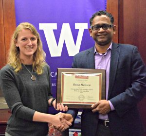Dana Hansen with EE Professor and Chair Radha Poovendran